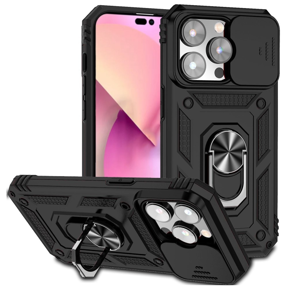 iPhone 15 Pro Max Hybrid Case Tech Ring w. Camera Protector black