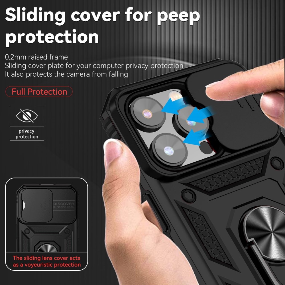 iPhone 15 Pro Max Hybrid Case Tech Ring w. Camera Protector black