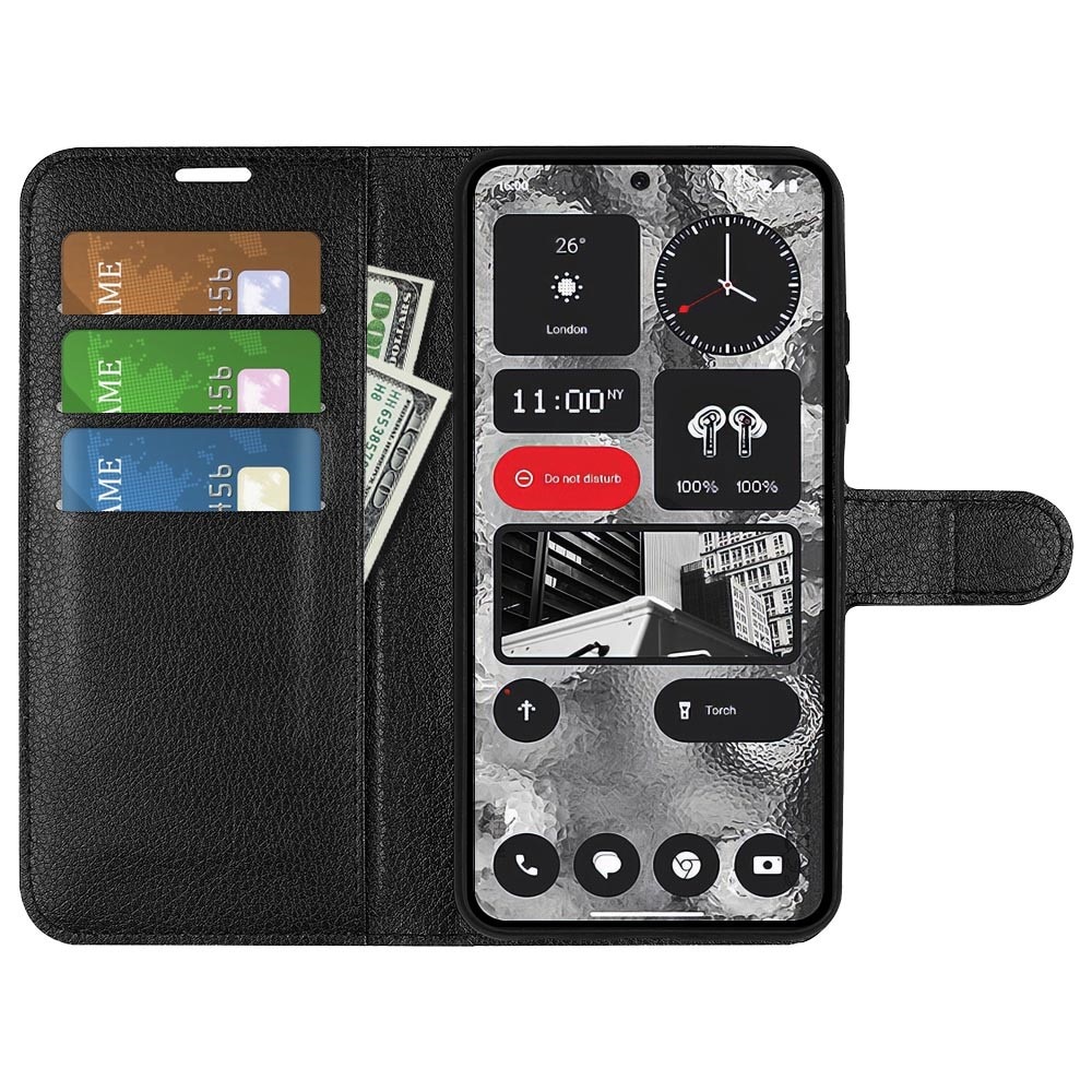 Nothing Phone 2 Wallet Book Cover Black