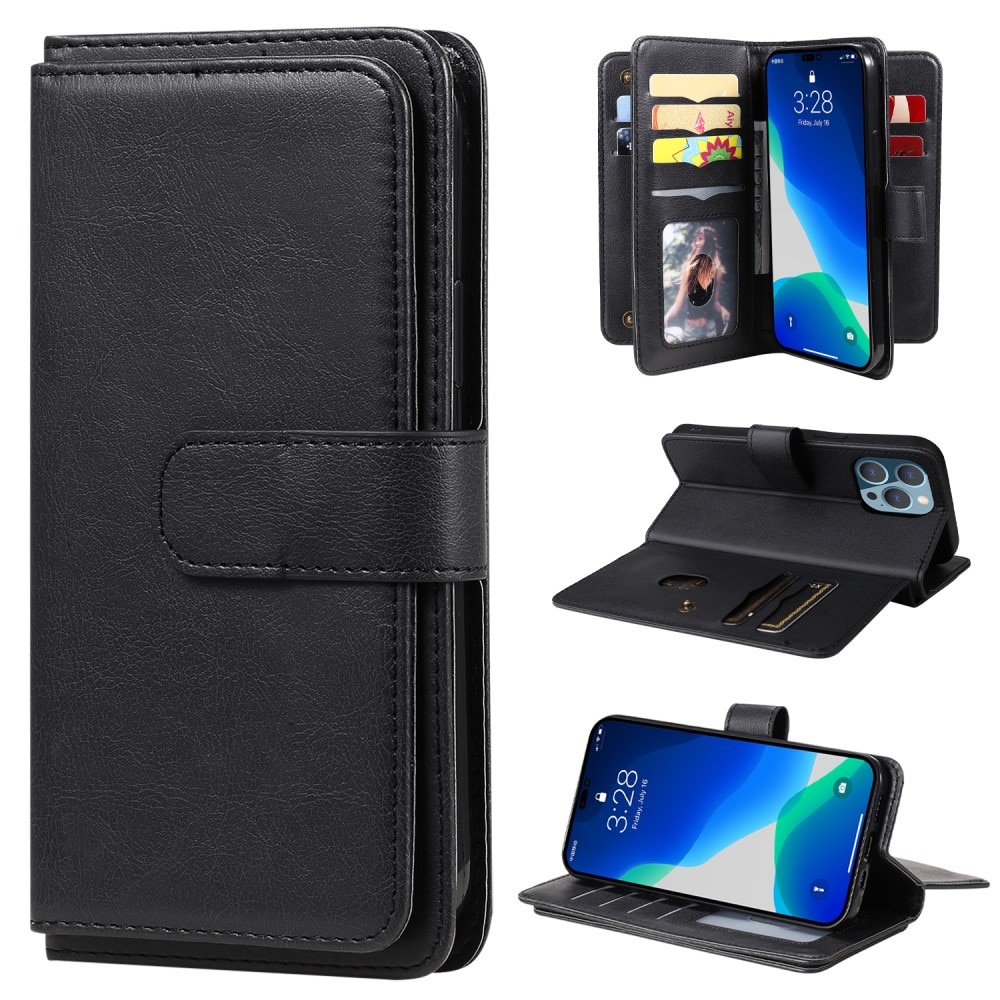 iPhone 15 Pro Wallet Cover Multi-slot Black