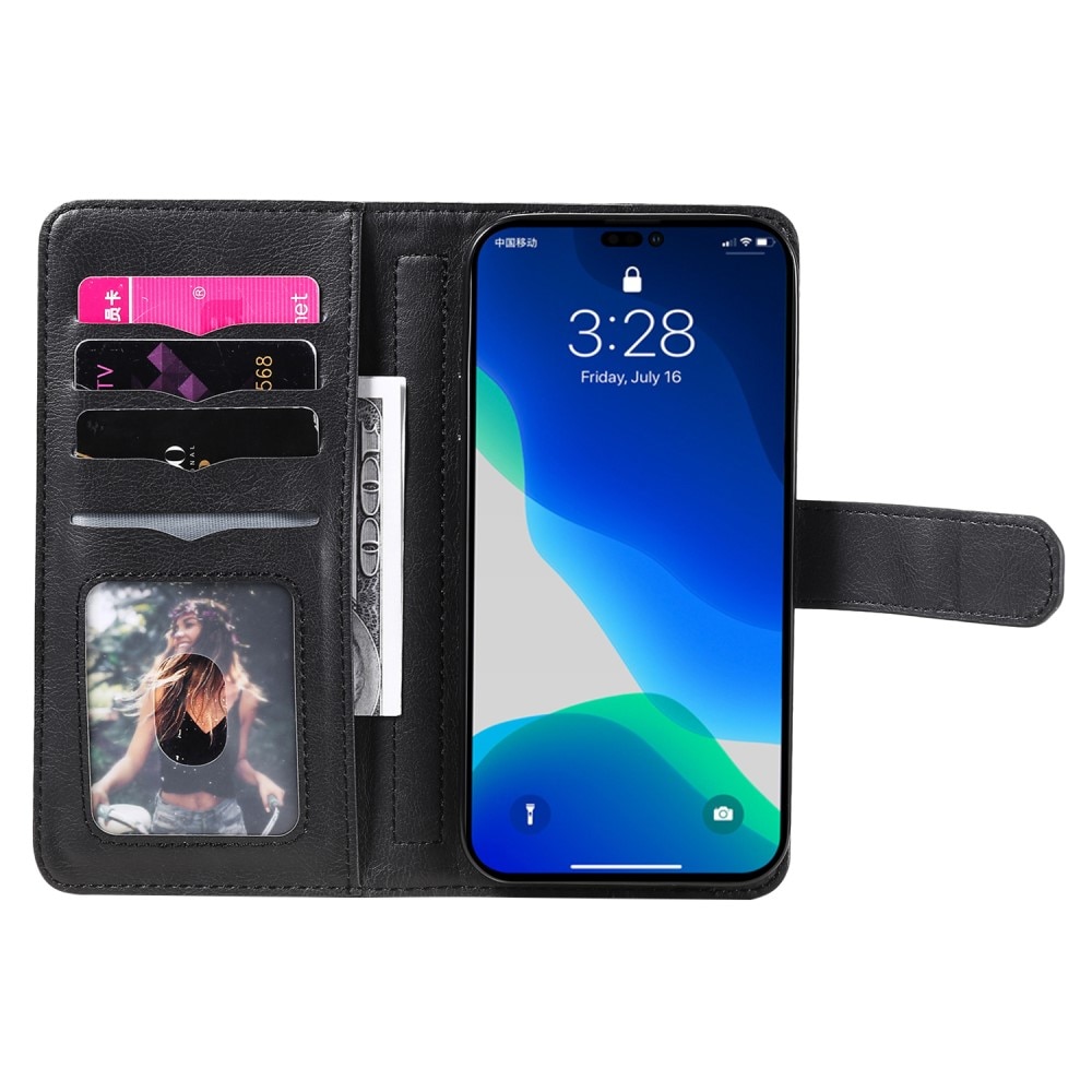 iPhone 15 Pro Wallet Cover Multi-slot Black