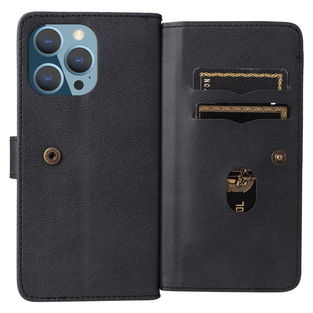 iPhone 15 Pro Wallet Cover Multi-slot Black