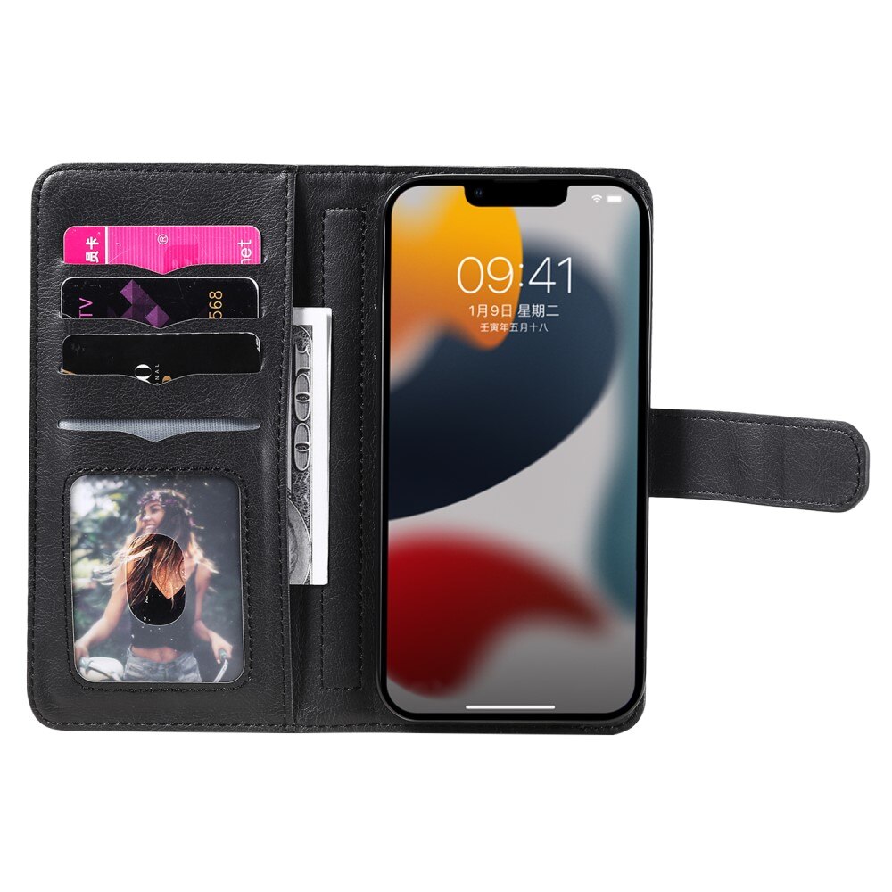 iPhone 15 Wallet Cover Multi-slot Black