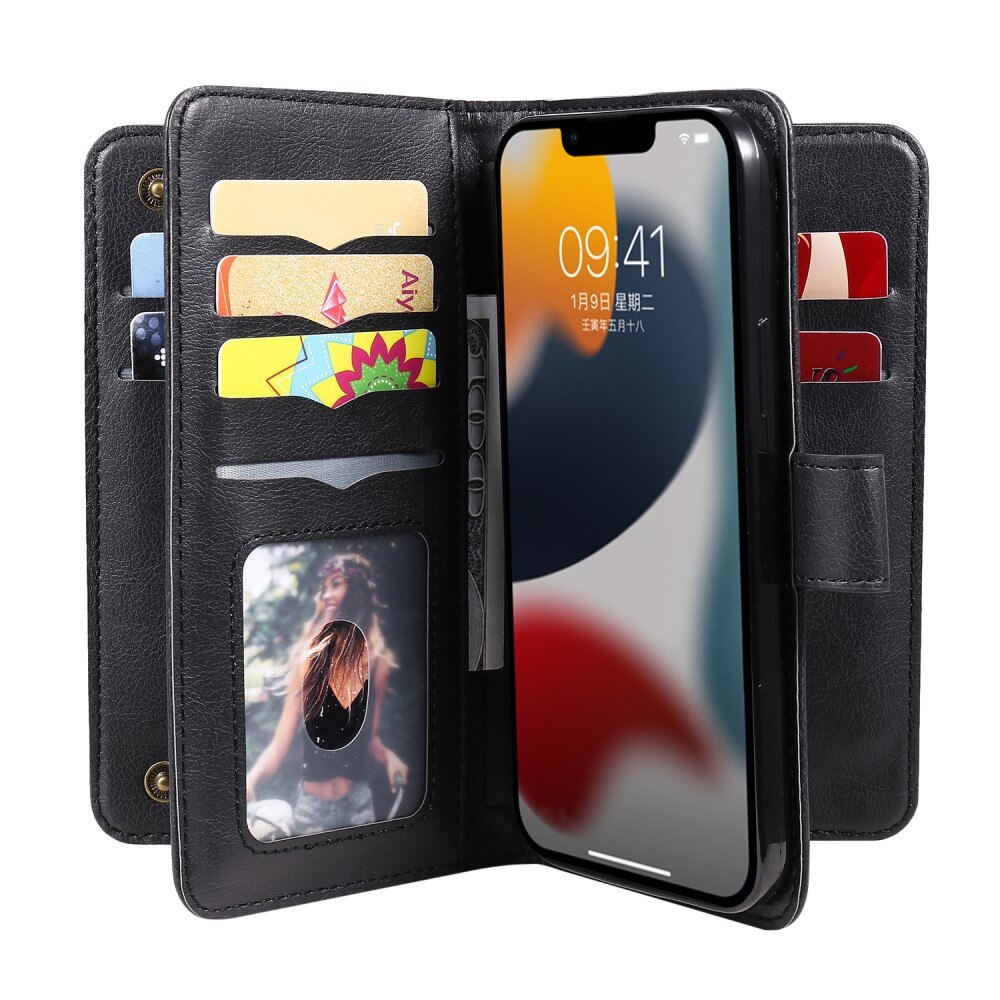 iPhone 15 Wallet Cover Multi-slot Black