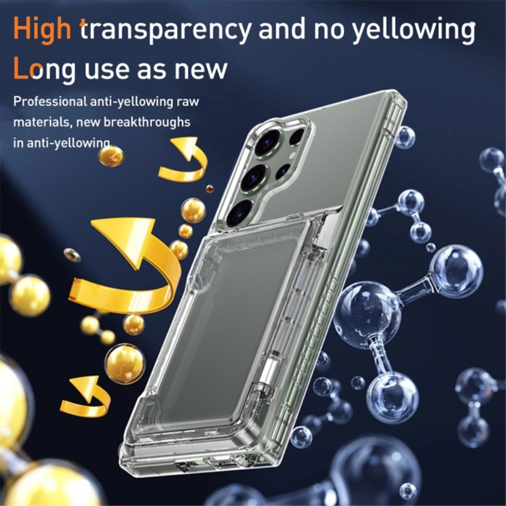 Hybrid Case Card Slot Kickstand Samsung Galaxy S23 Ultra Transparent