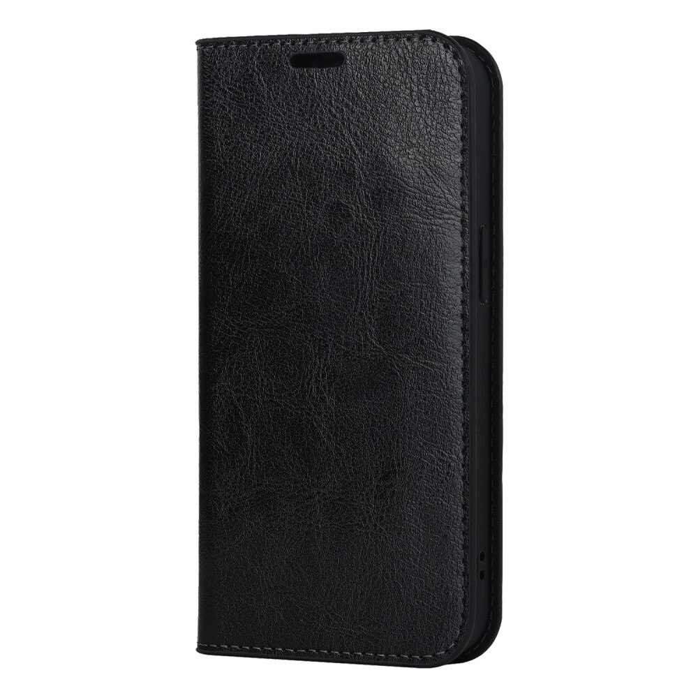 iPhone 15 Genuine Leather Wallet Case Black