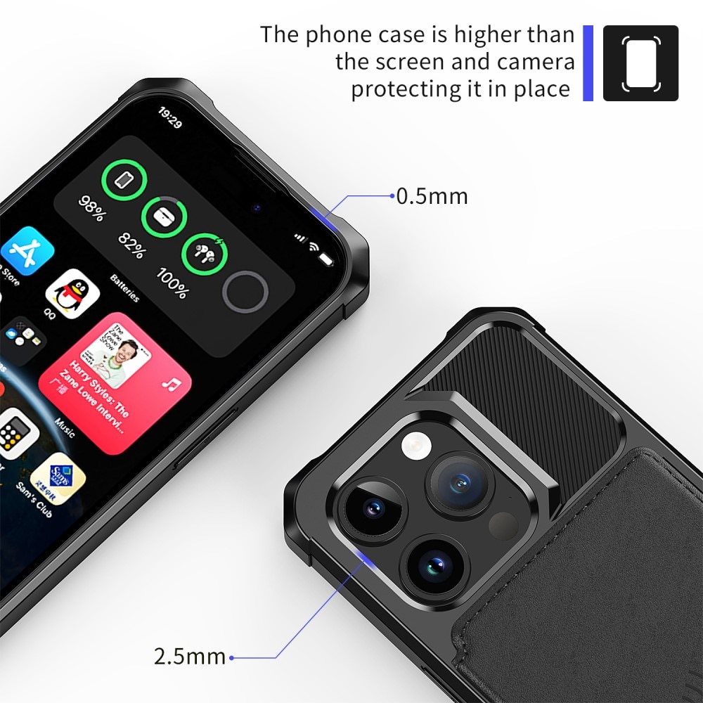 iPhone 15 Pro Tough Multi-slot Case Black