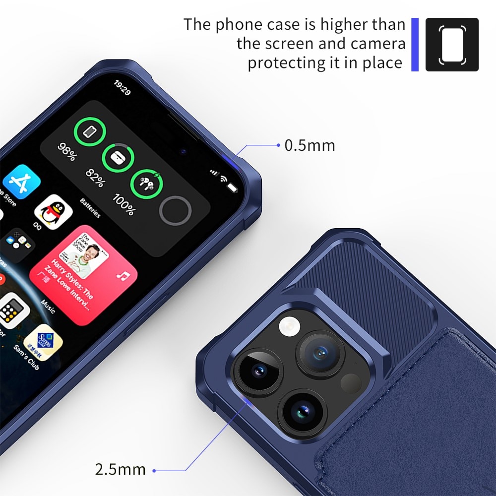 iPhone 15 Pro Tough Multi-slot Case Blue