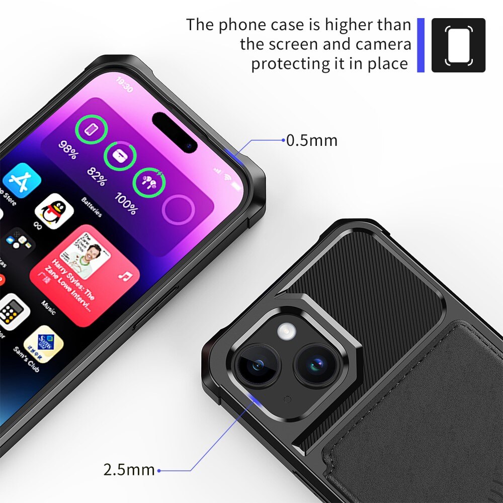 iPhone 15 Plus Tough Multi-slot Case Black