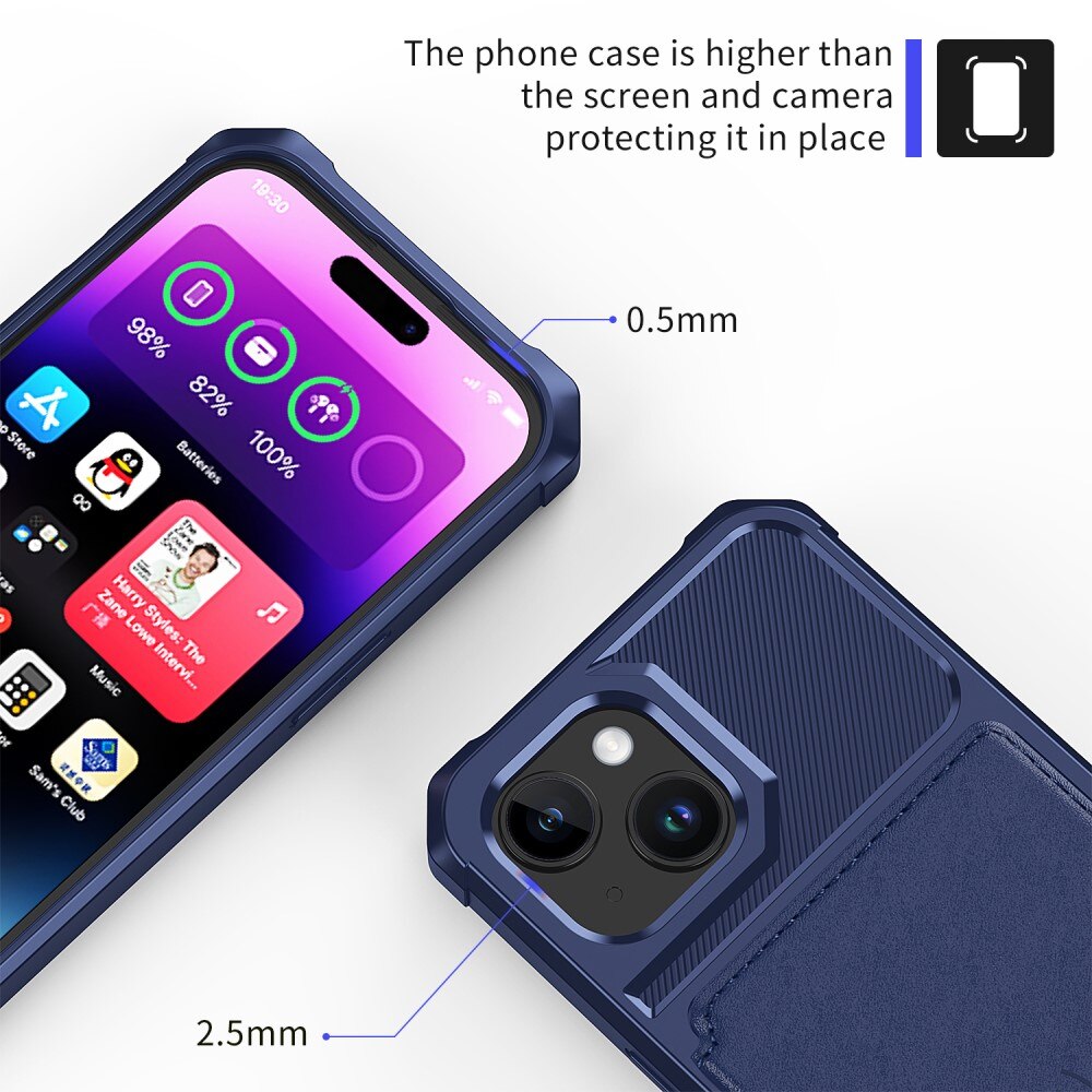 iPhone 15 Plus Tough Multi-slot Case Blue