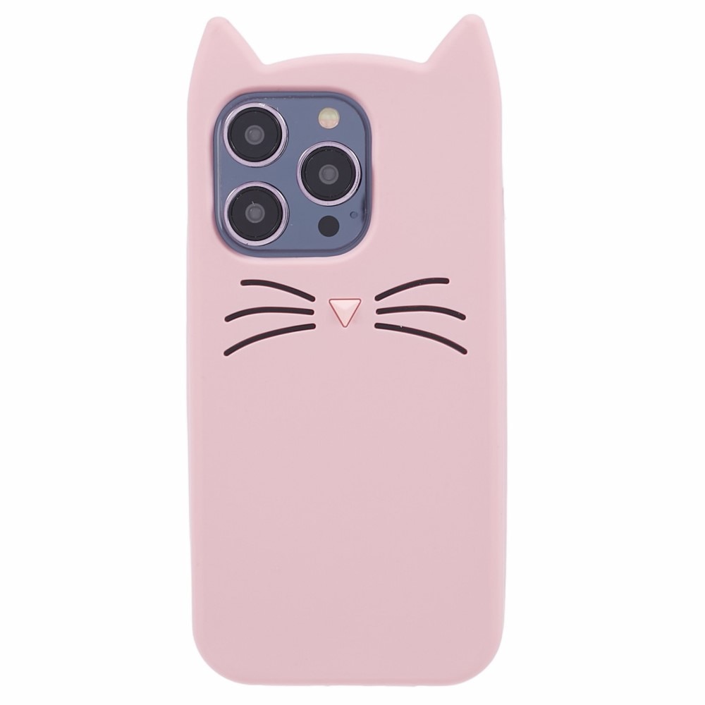 iPhone 14 Pro Cat Silicone Case Pink