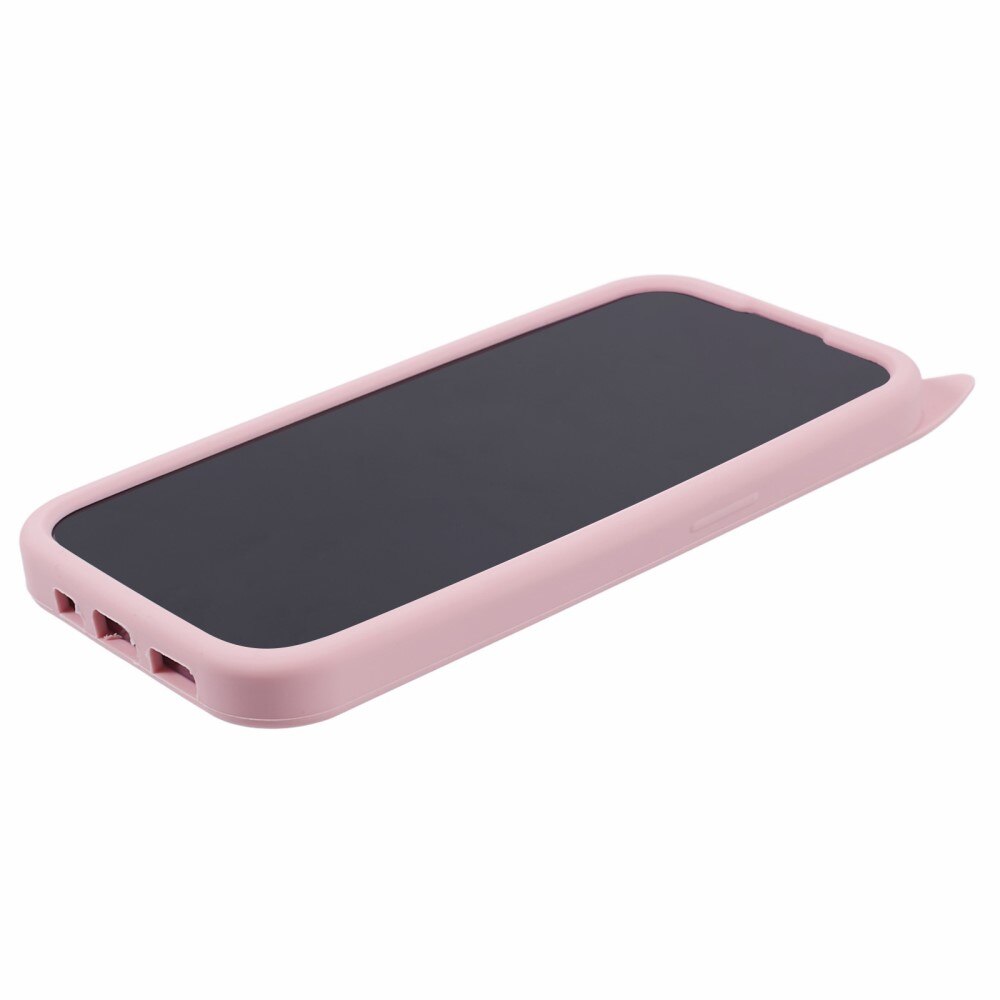 iPhone 14 Pro Cat Silicone Case Pink