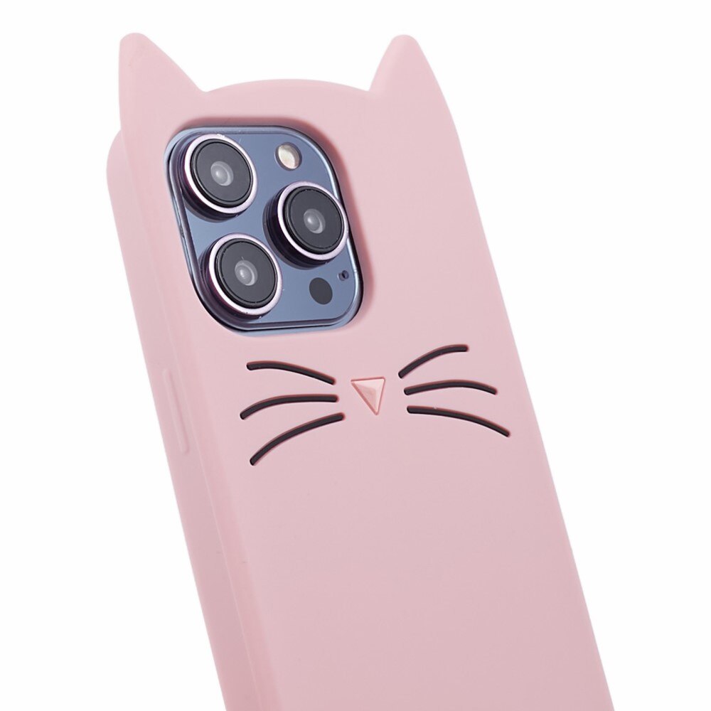 iPhone 14 Pro Cat Silicone Case Pink