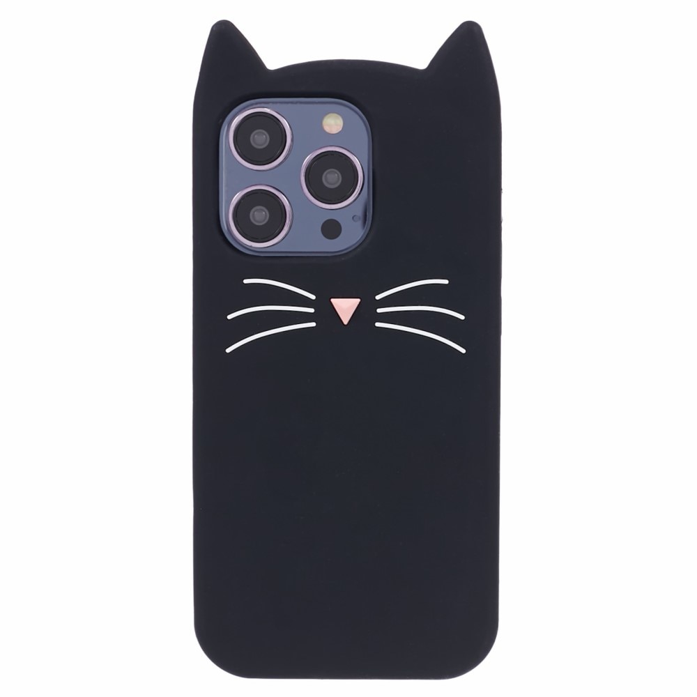 iPhone 14 Pro Cat Silicone Case Black