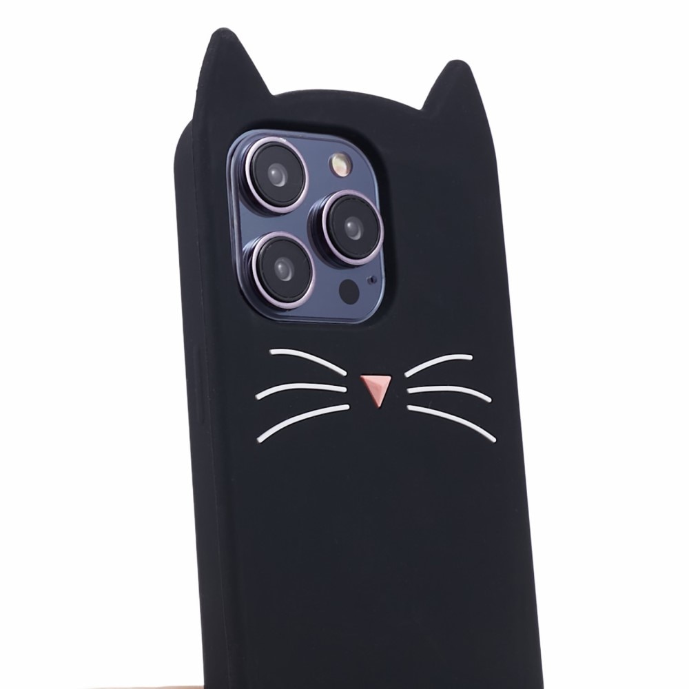 iPhone 14 Pro Cat Silicone Case Black