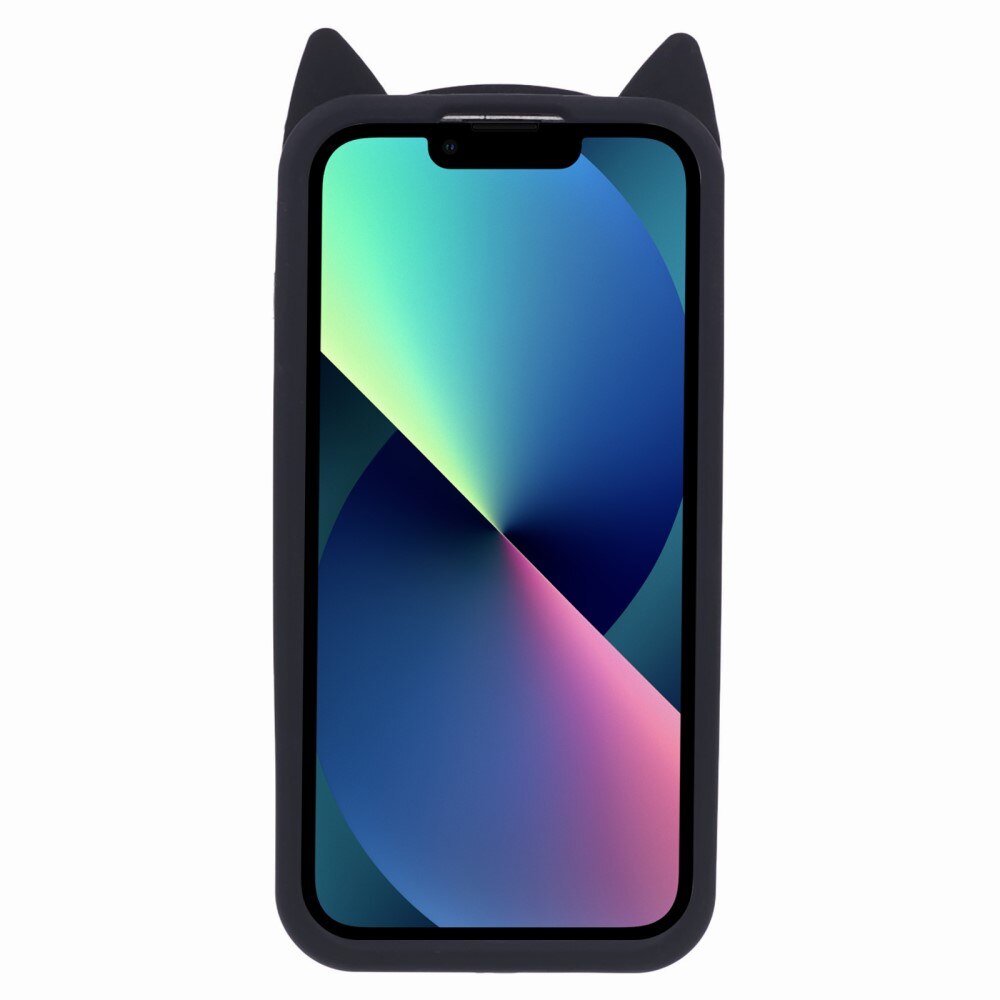 iPhone 13 Cat Silicone Case Black