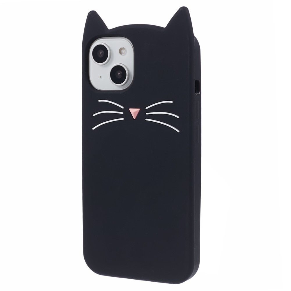 iPhone 13 Cat Silicone Case Black