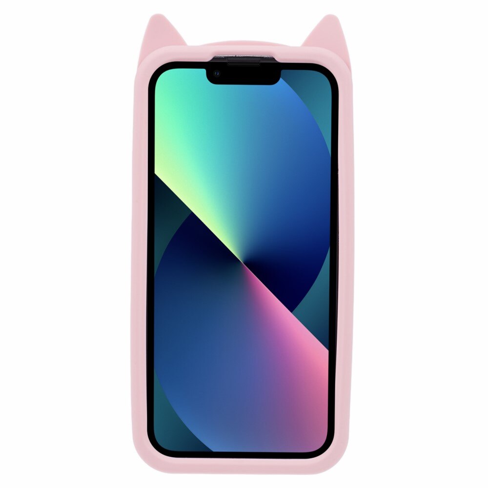 iPhone 13 Cat Silicone Case Pink