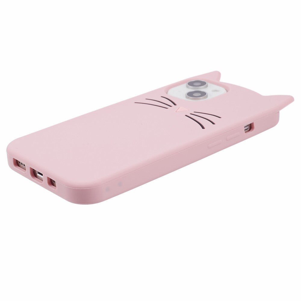 iPhone 13 Cat Silicone Case Pink