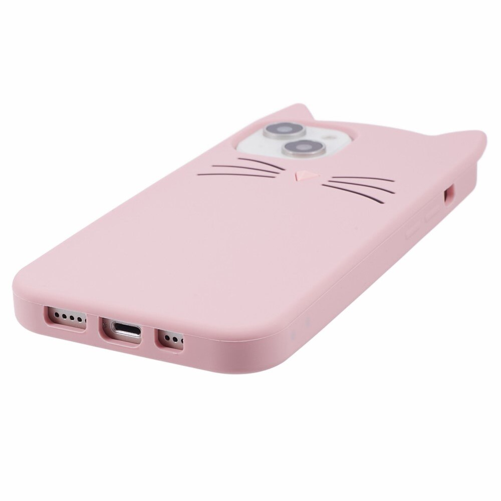 iPhone 13 Cat Silicone Case Pink