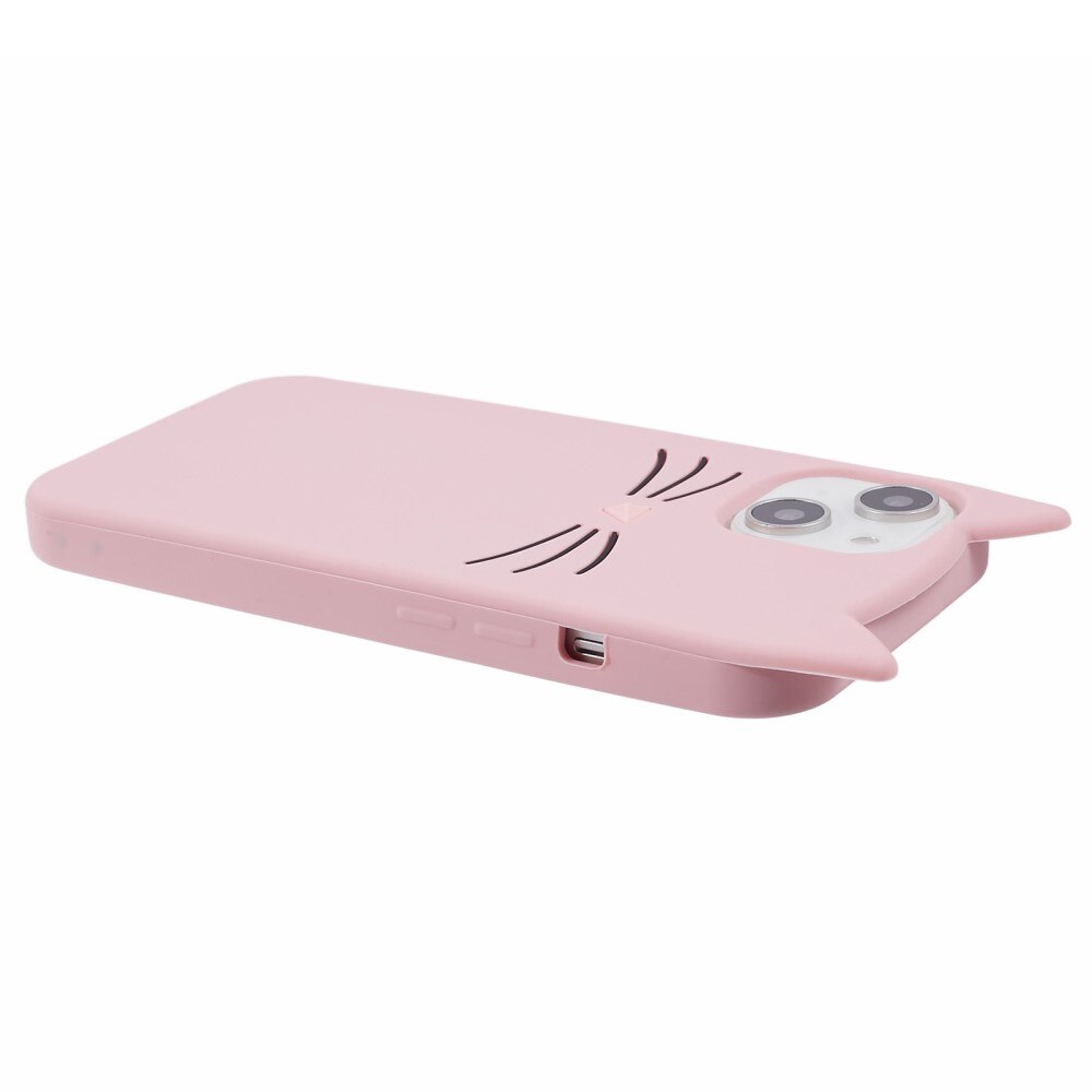 iPhone 13 Cat Silicone Case Pink