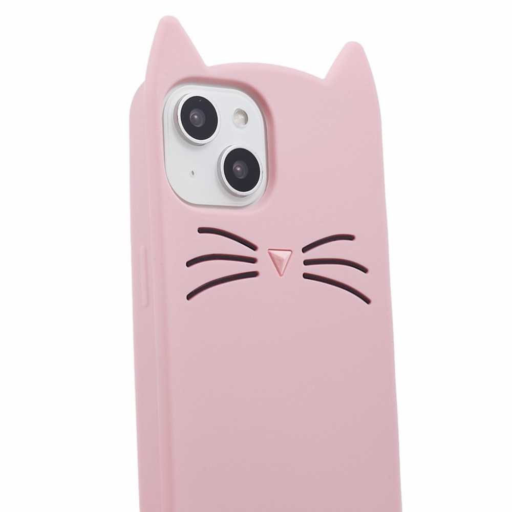 iPhone 13 Cat Silicone Case Pink