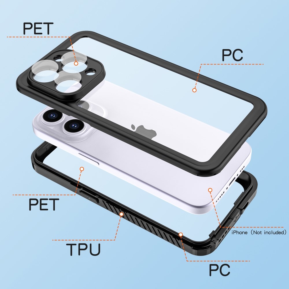 iPhone 15 Pro Max Waterproof Case Transparent