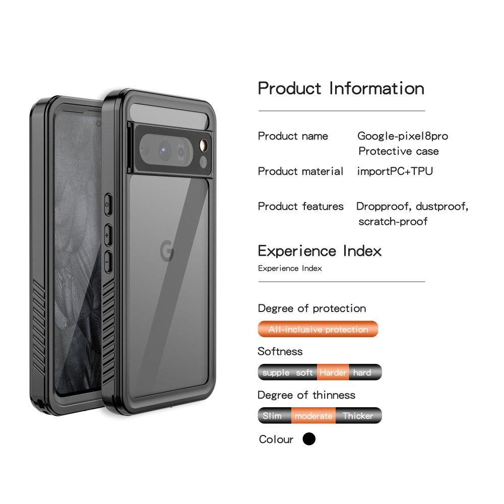 Google Pixel 8 Pro Waterproof Case Transparent