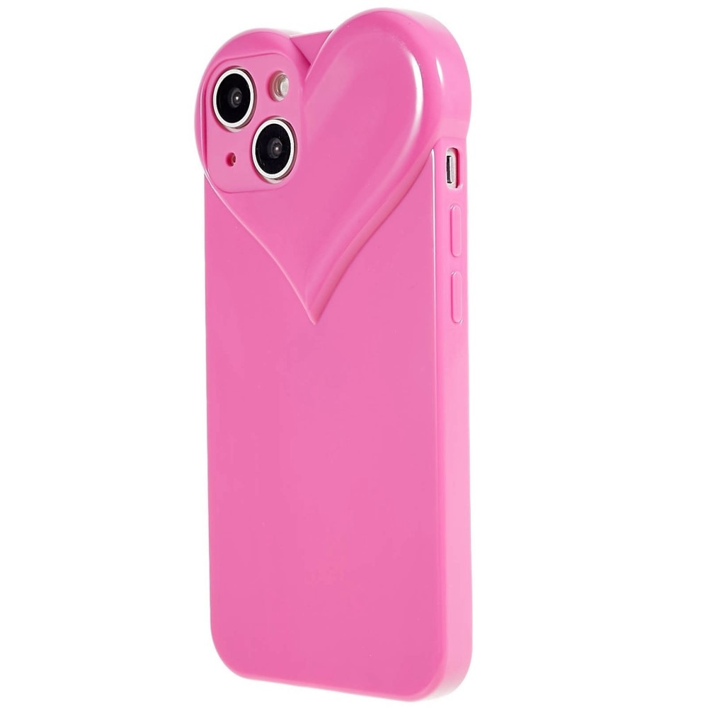 iPhone 15 Heart TPU Case Pink