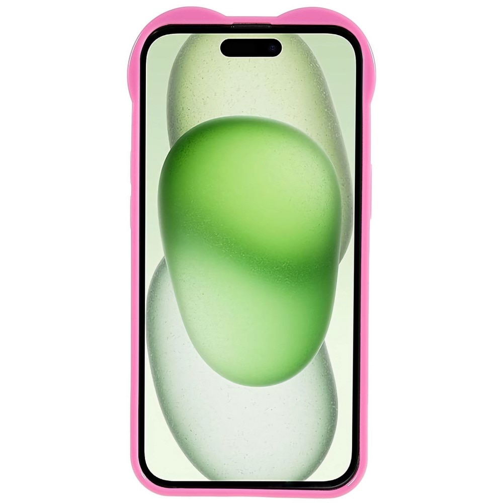 iPhone 15 Heart TPU Case Pink