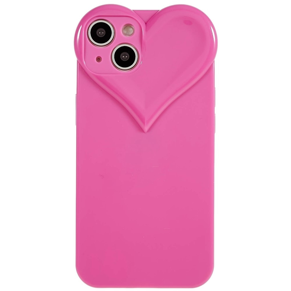 iPhone 15 Heart TPU Case Pink