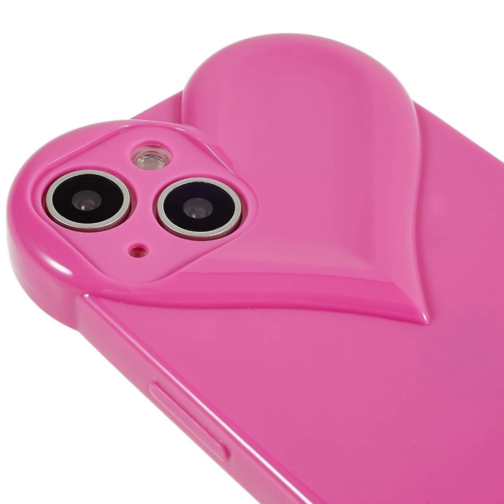 iPhone 15 Heart TPU Case Pink