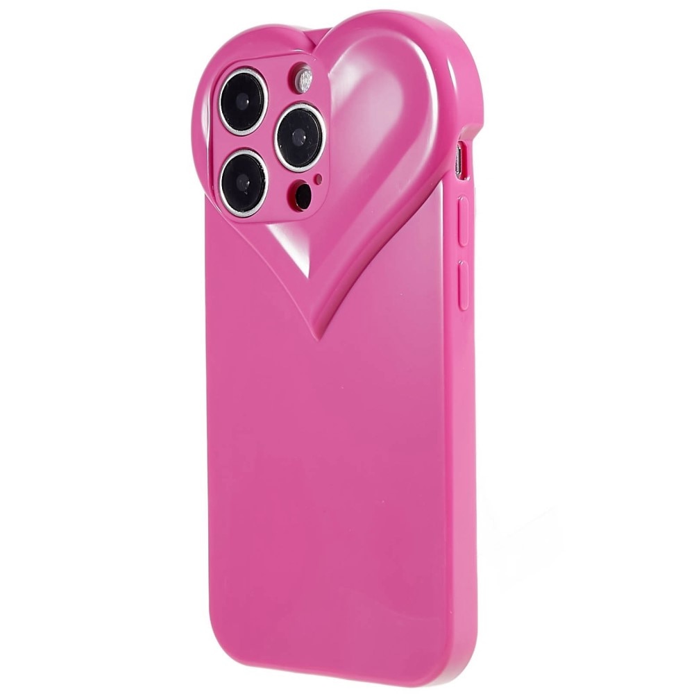 iPhone 15 Pro Heart TPU Case Pink