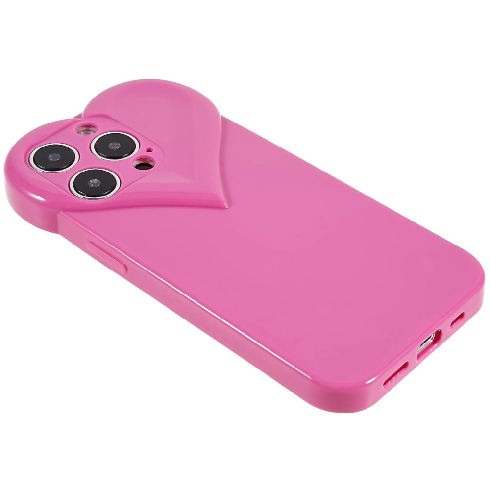 iPhone 15 Pro Heart TPU Case Pink