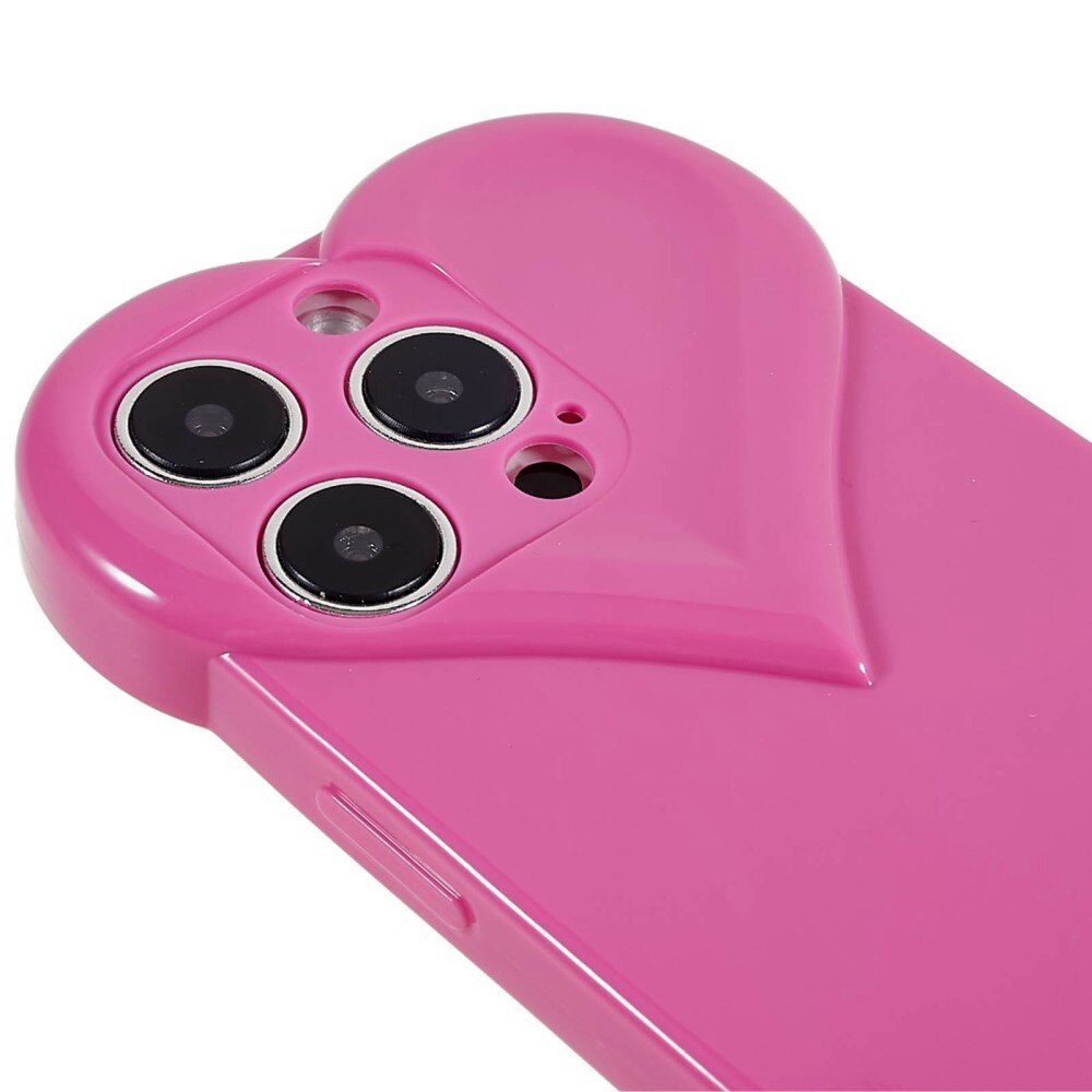 iPhone 15 Pro Heart TPU Case Pink