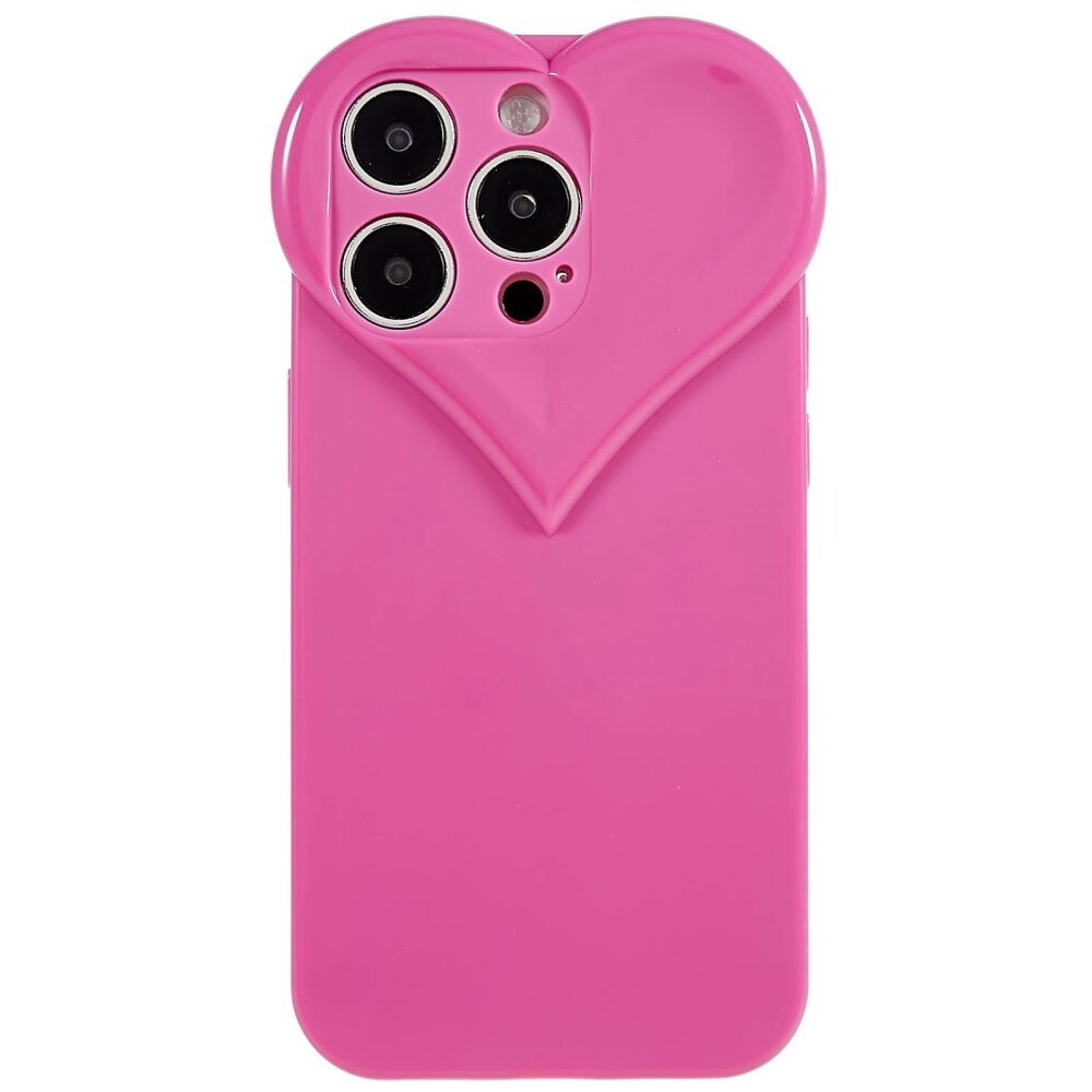 iPhone 15 Pro Max Heart TPU Case Pink