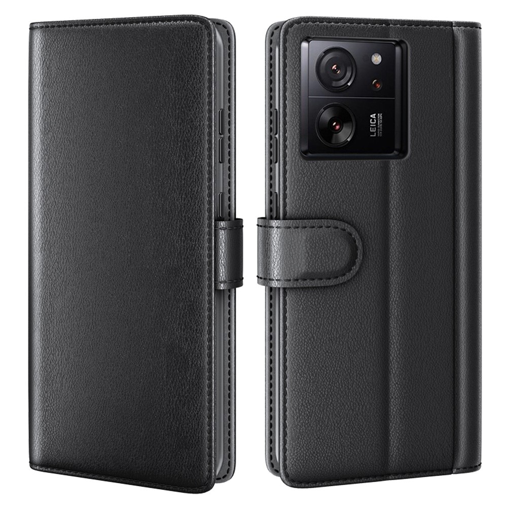 Xiaomi Redmi Note 13 Pro 4G Genuine Leather Wallet Case Black