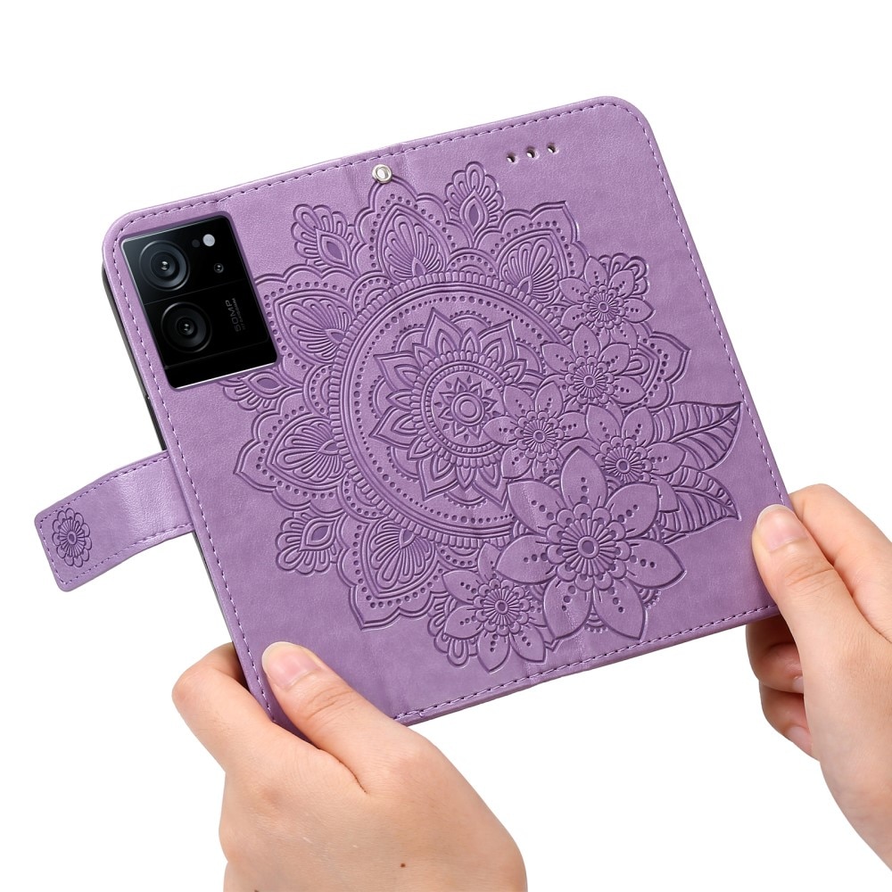 Xiaomi 13T Pro Leather Cover Mandala Purple