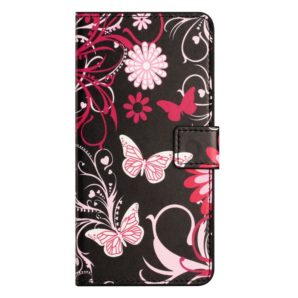 Samsung Galaxy A15 Wallet Case Black Butterfly