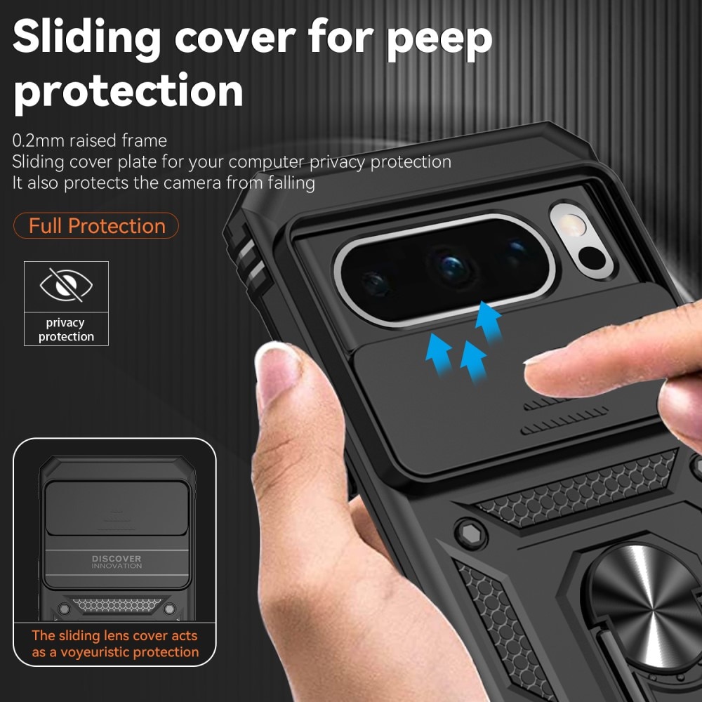 Google Pixel 8 Pro Hybrid Case Tech Ring w. Camera Protector black