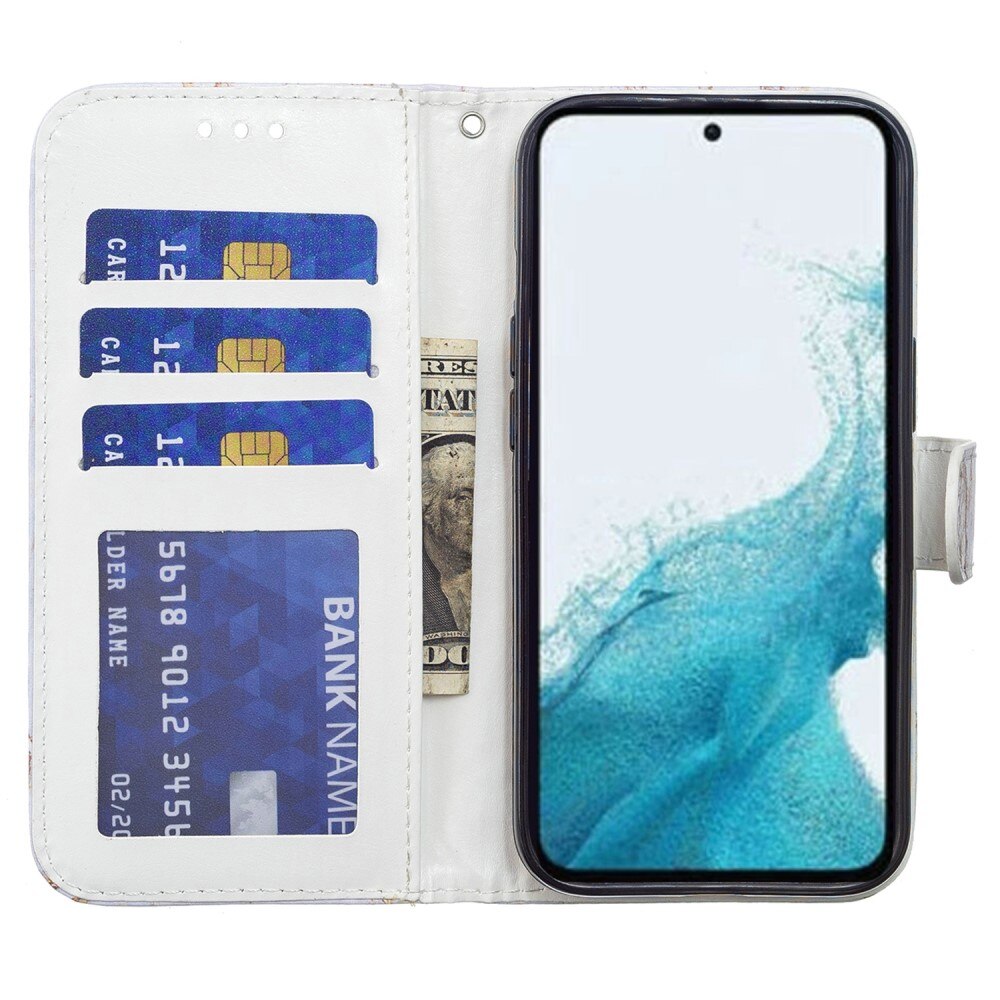 Samsung Galaxy A15 Wallet Book Cover Blue Butterflies