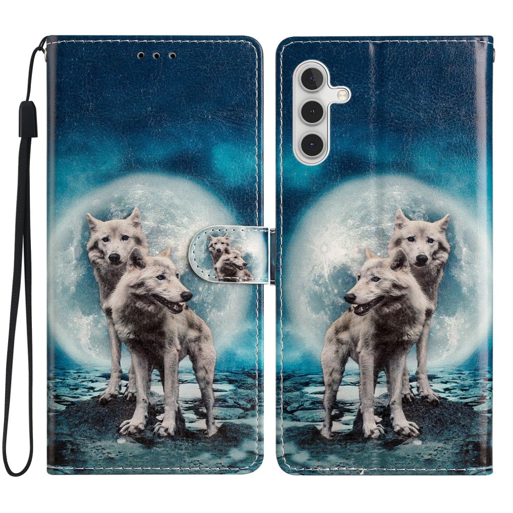 Samsung Galaxy A15 Wallet Book Cover Wolves