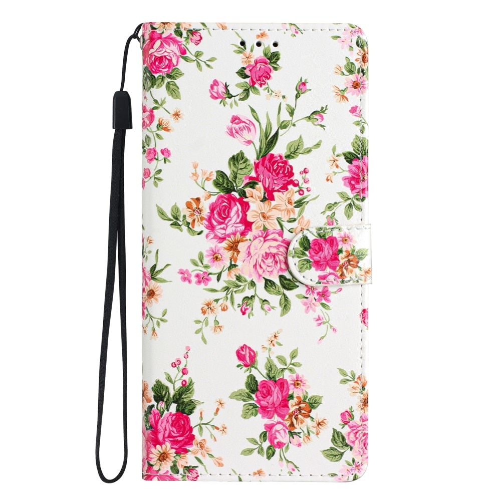 Samsung Galaxy A15 Wallet Book Cover Pink Flowers