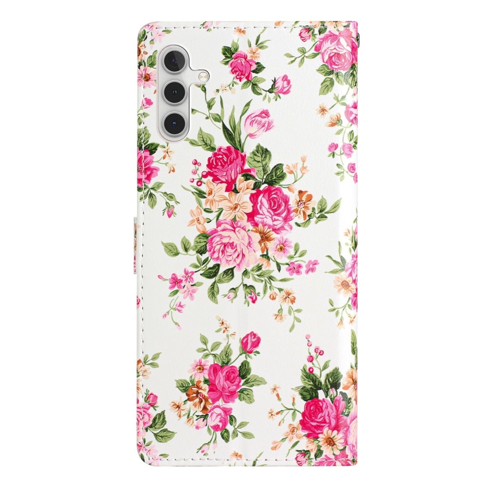 Samsung Galaxy A15 Wallet Book Cover Pink Flowers