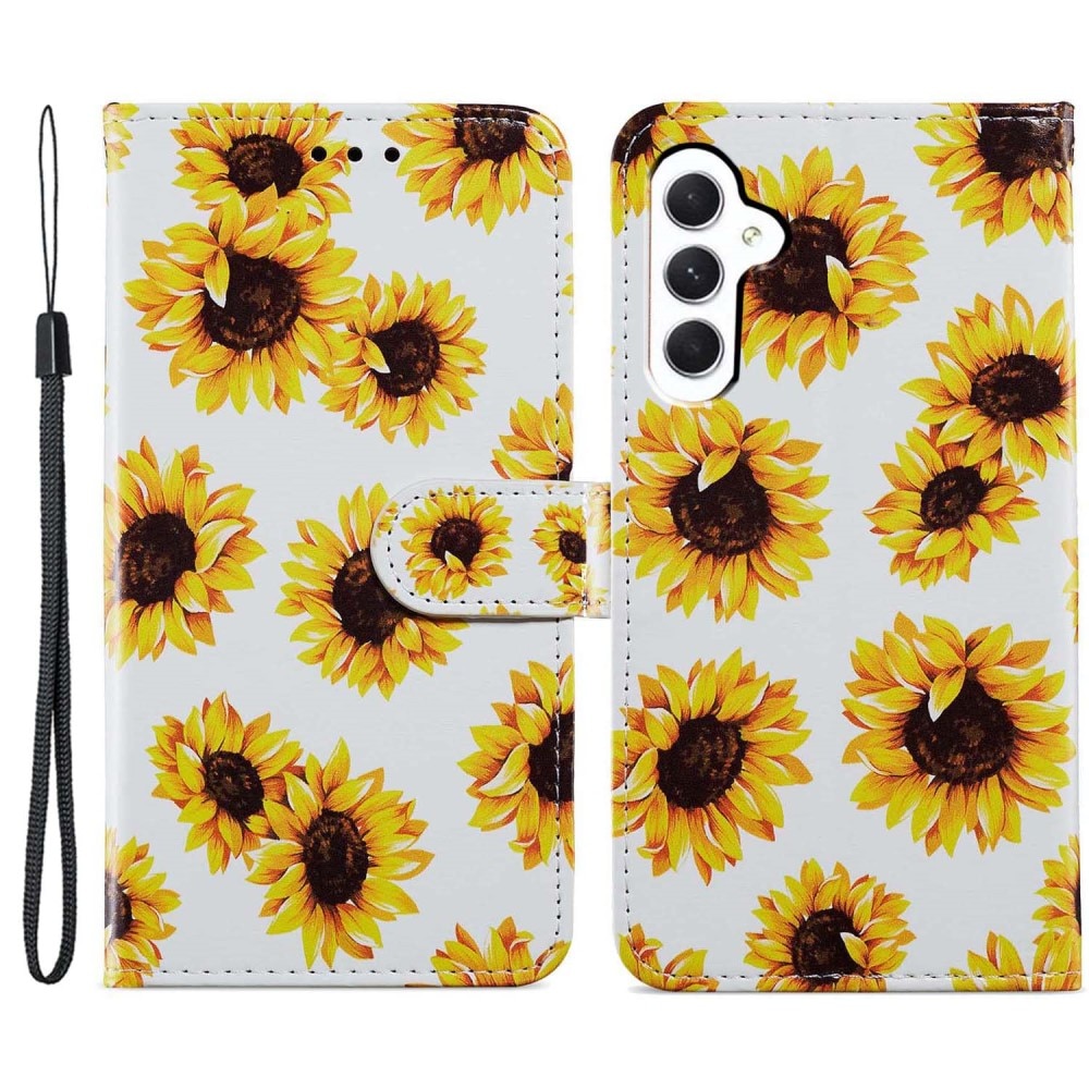 Samsung Galaxy A15 Wallet Book Cover Sunflowers