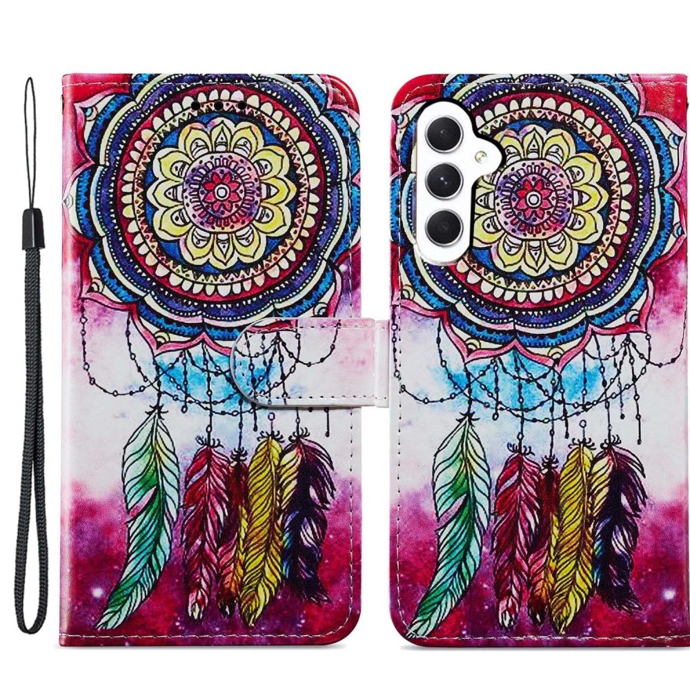 Samsung Galaxy A15 Wallet Book Cover Pink Dream Catcher