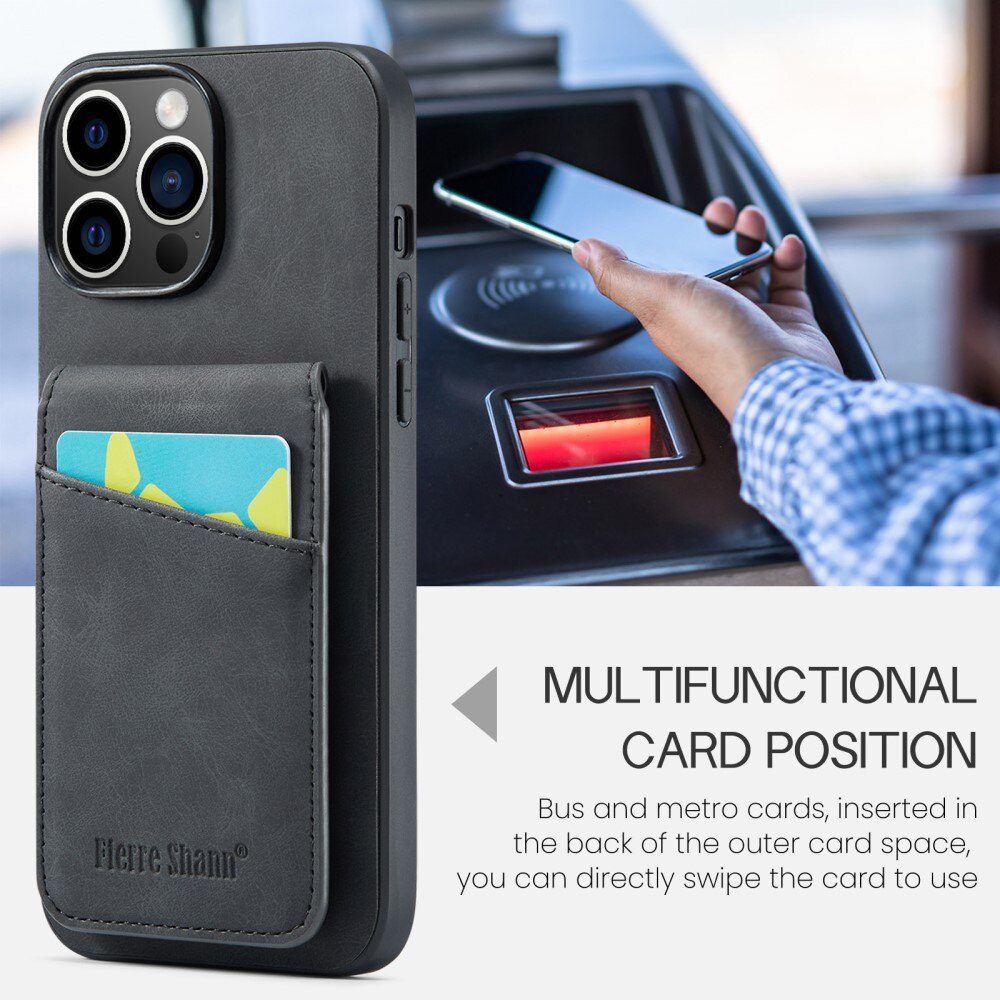 iPhone 15 Pro RFID blocking Multi-Slot Case Black