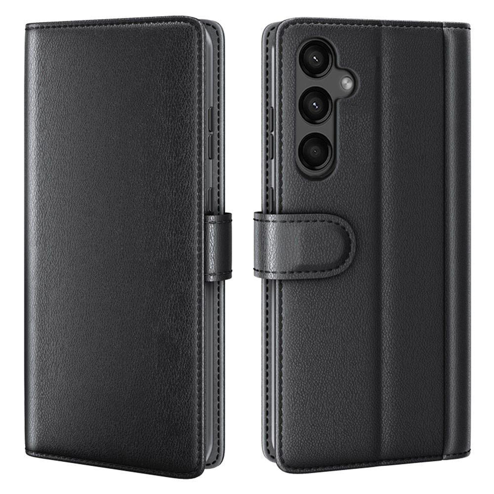 Samsung Galaxy A15 Genuine Leather Wallet Case Black