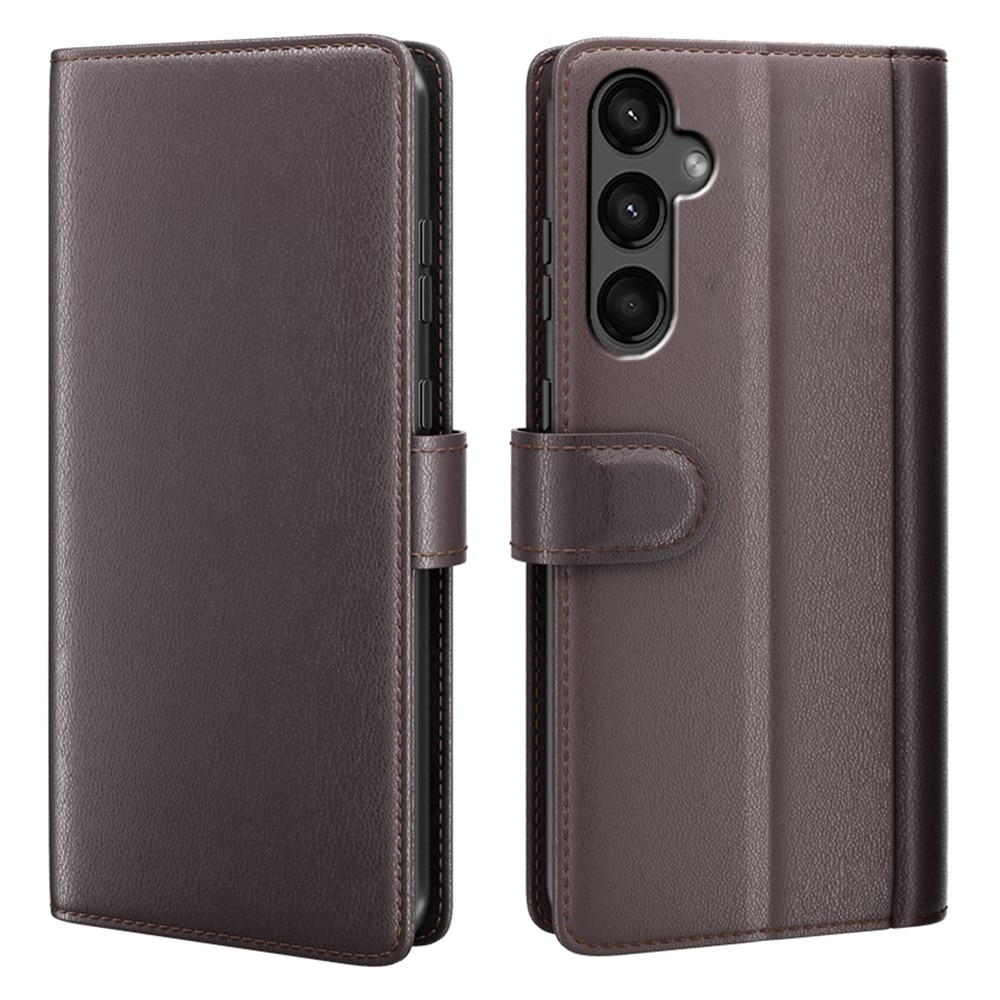 Samsung Galaxy A15 Genuine Leather Wallet Case Brown
