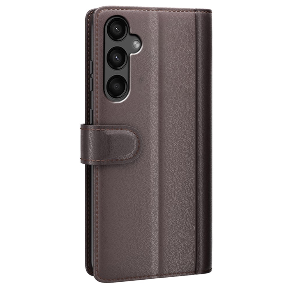 Samsung Galaxy A15 Genuine Leather Wallet Case Brown